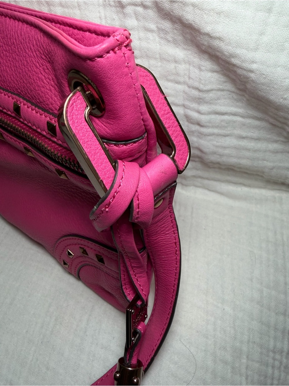 Aimee Kestenberg Hot Pink Leather Crossbody Bag NWT - Picture 9 of 10